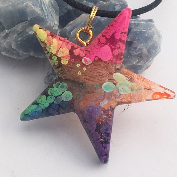 Hand painted Start Necklace - Picture 2 of 4